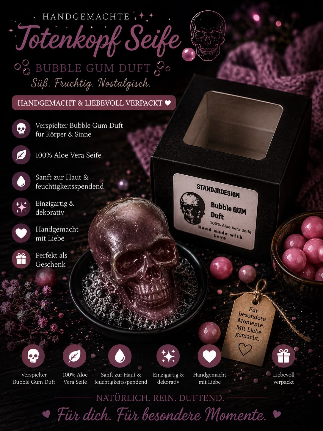 Totenkopf Seife Verschiedene Düfte