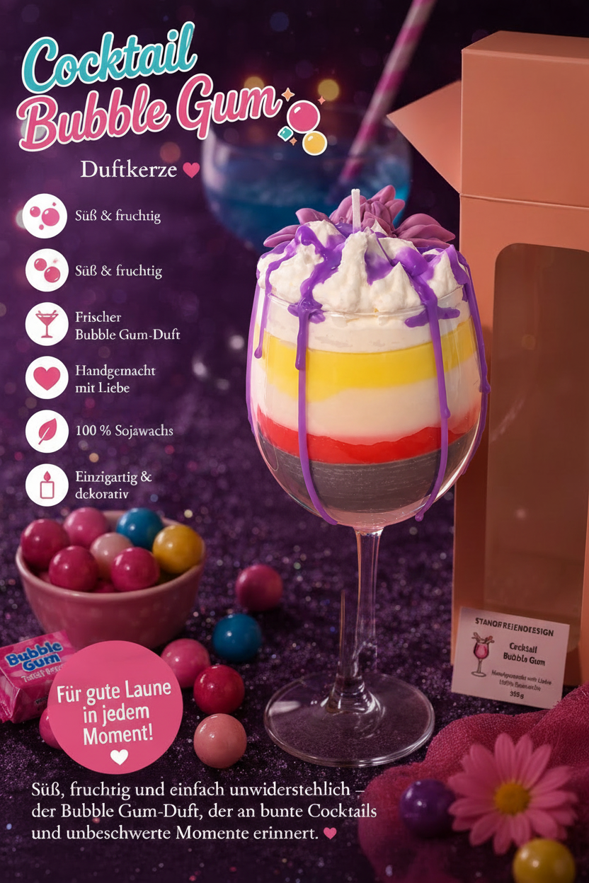 Cocktail Bubble Gum – dunkler Sternenhimmel Stil